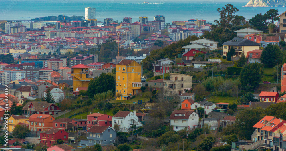 Views of the largest city in Galicia Vigo Spain