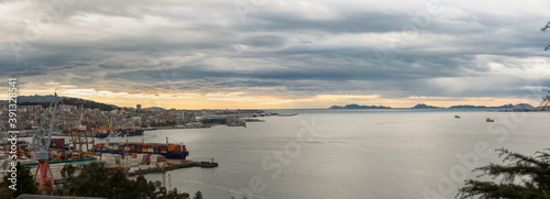 Panoramic Views of the largest city in Galicia Vigo Spain