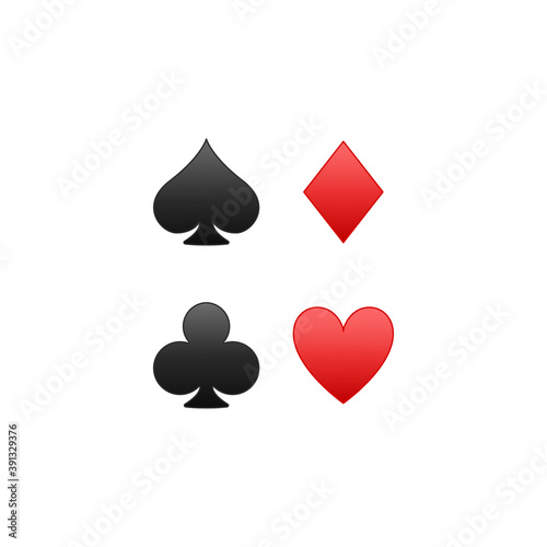 Spade, diamond, club, and, heart card signs. Cards symbol modern, simple, vector, icon for website design, mobile app, ui. Vector Illustration