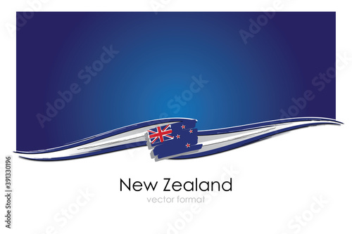 New Zealand Flag with colored hand drawn lines in Vector Format