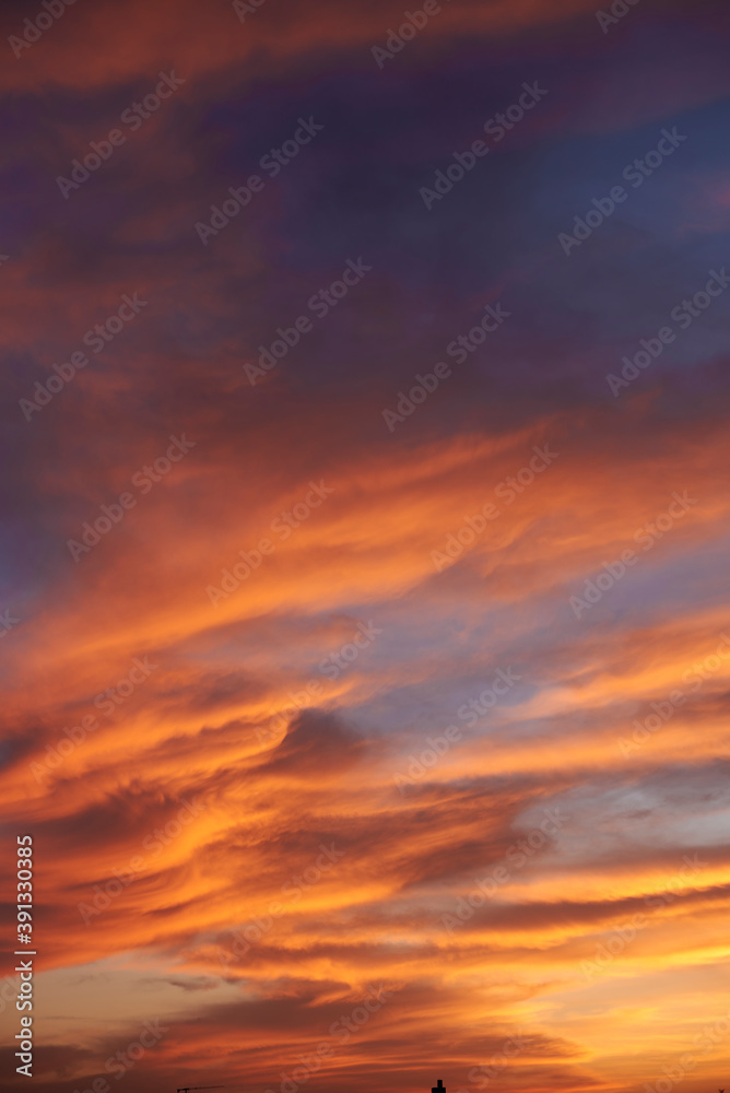 Sky full of clouds of different colors