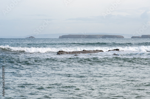 Baleal island with waves of atlantic ocean in Peniche, Portugal © Luis