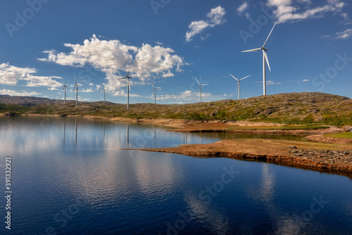 Green energy, power windmills, Central Norway, Lom area