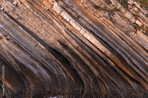 Beautiful schist cliff details in Baleal island in Peniche, Portugal photo