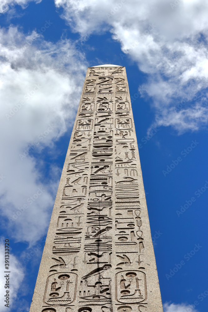 Luxor obelisk at Place de la Concorde in Paris, France