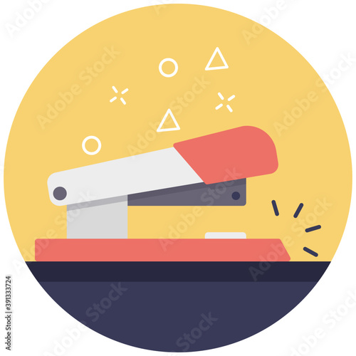 
An office stapler flat vector icon 
