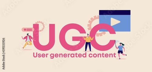 UGC user generated content. Advertising organization of site and web management applications discussion digital privacy and marketing form of encryption transaction certificate with vector consumers.