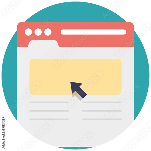 
A flat vector icon of web window, concept of web browsing 
