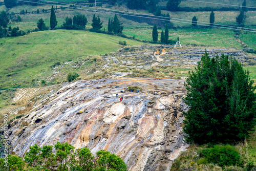 Guaranda, Bolivar province, Ecuador / November 2013: Salt mines in the middle of the Ecuadorian Andes on an overcast morning. 