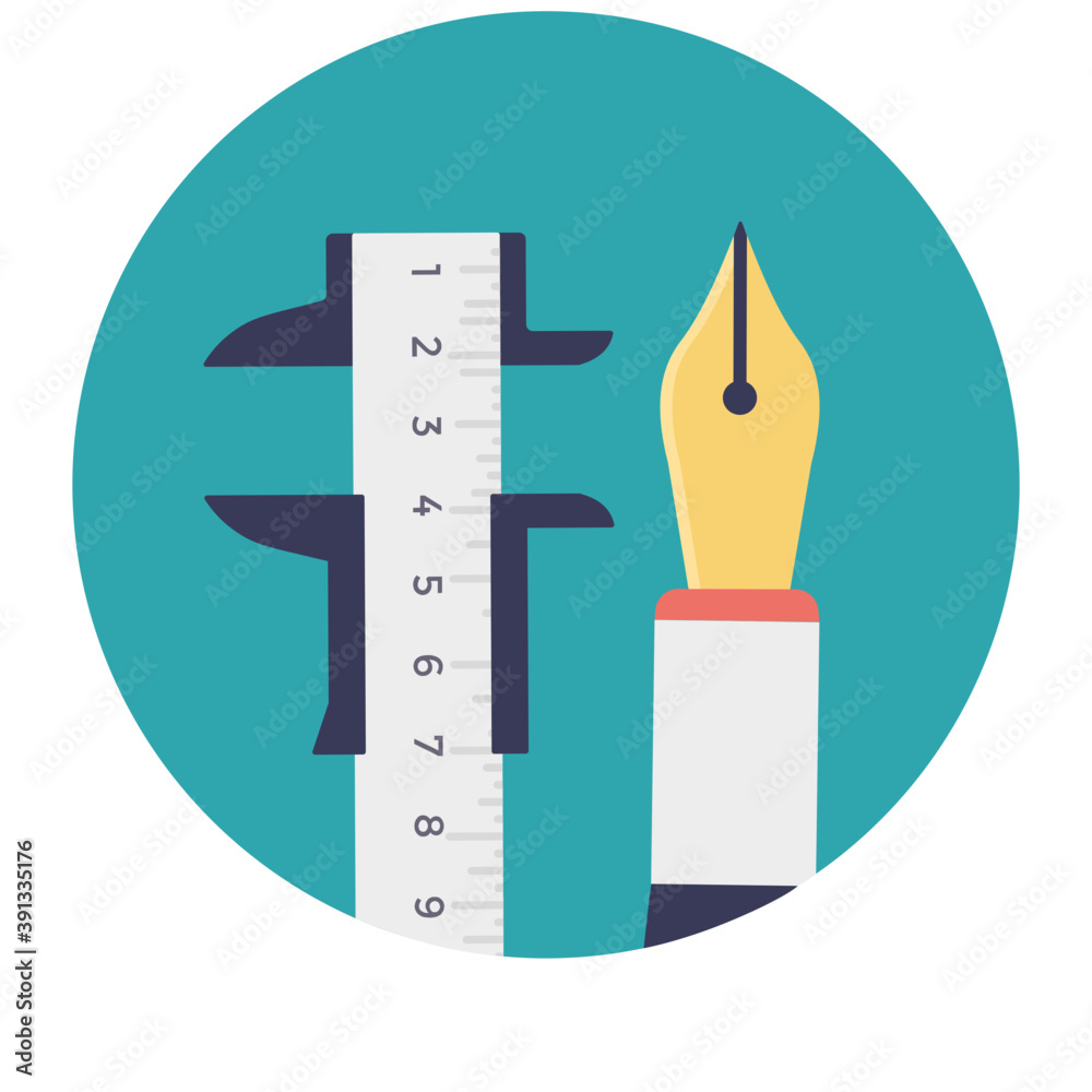 Geometric symbol, divider tool diagram flat vector icon Stock Vector