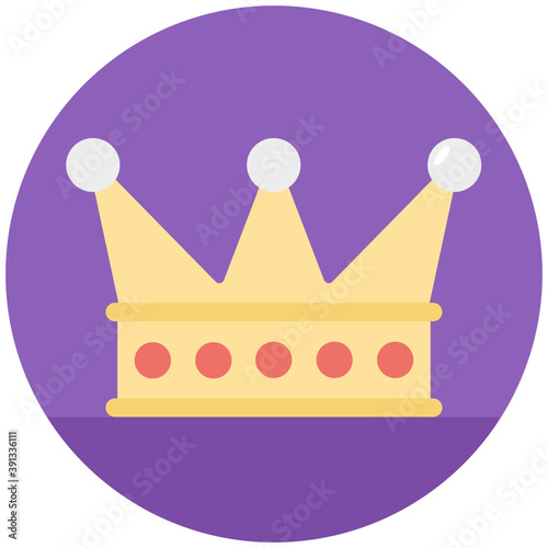 
Golden crown with gradient mesh flat design icon
