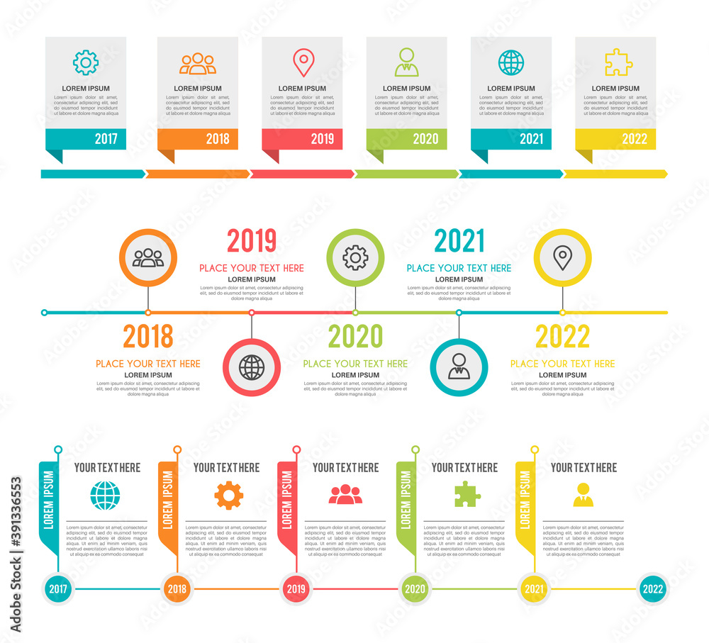 Timeline. Workflow or process diagram option and step infographic network marketing project planning business presentation, strategy organization and progress vector colorful templates