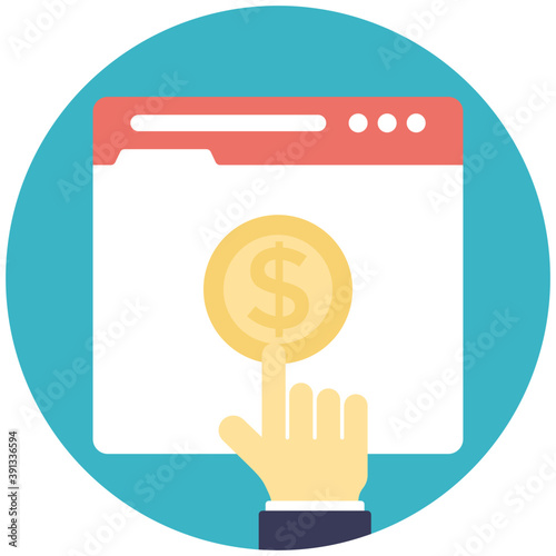 
Pay per click ads bidding, ppc website flat vector icon
