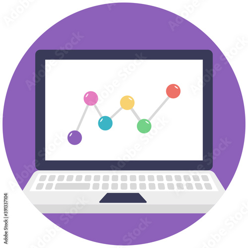 
Flat vector icon of Online media marketing and web analysis 
