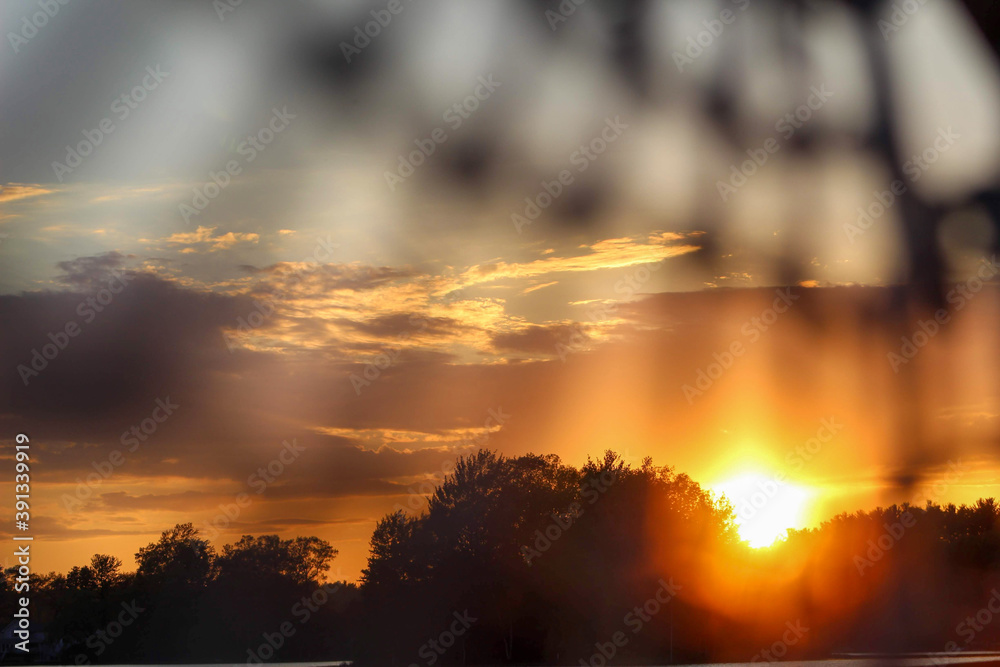 Obraz premium sunset on lake