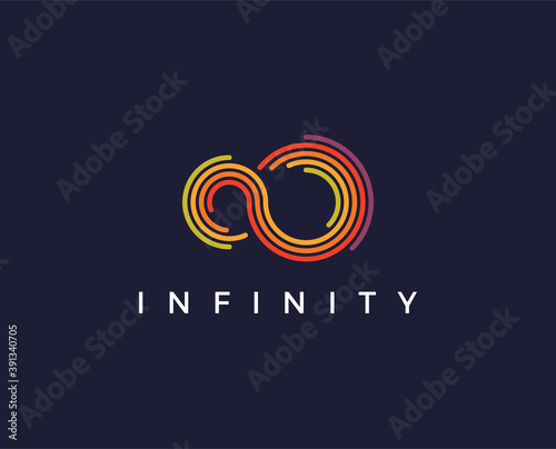 minimal infinity logo template - vector illustration photo