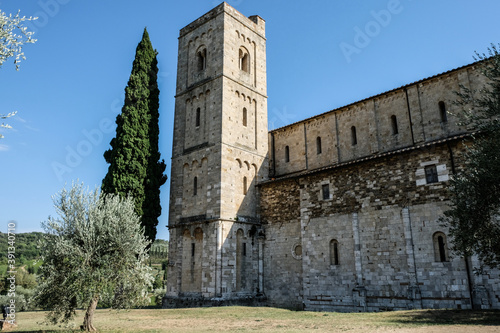 old medieval church in tuscany italy