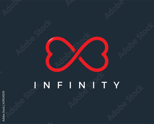 minimal love infinity logo template - vector illustration