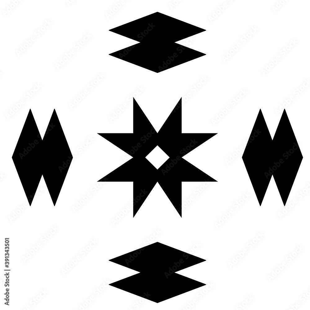 Fototapeta premium black geometric mexican style pattern