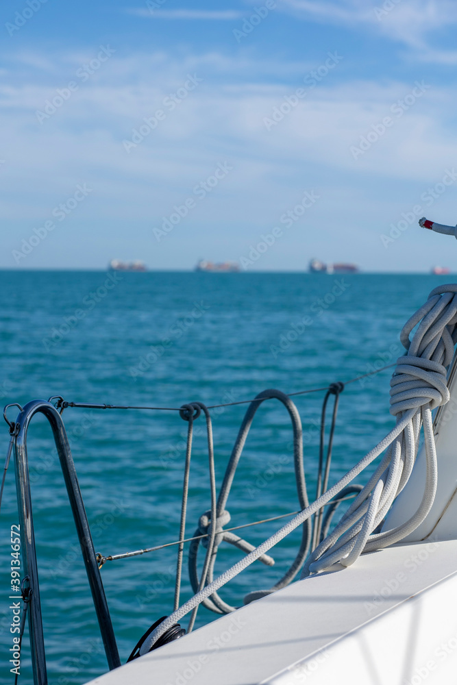 Naklejka premium rope on a yacht