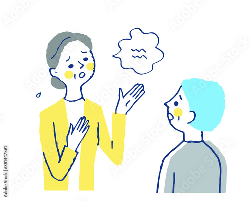 悩みを相談する女性と聞く女性