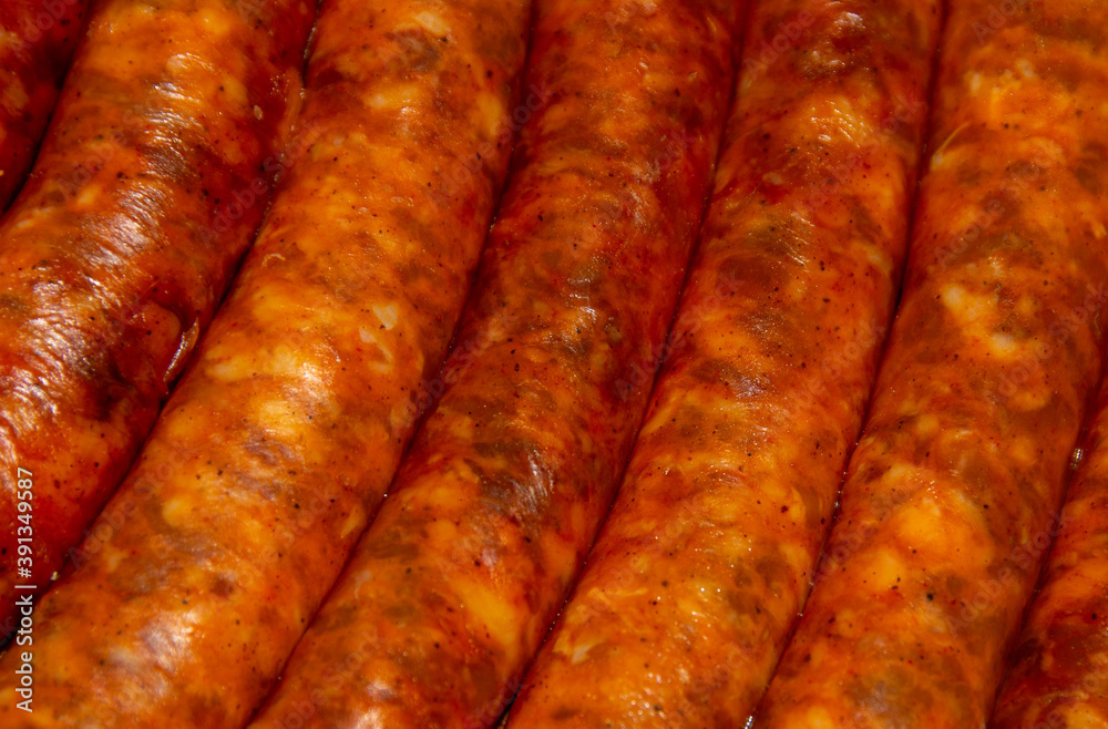 many sausages in close up many sausages in close up