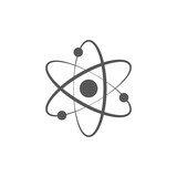 Atom icon, logo. Vector illustration.