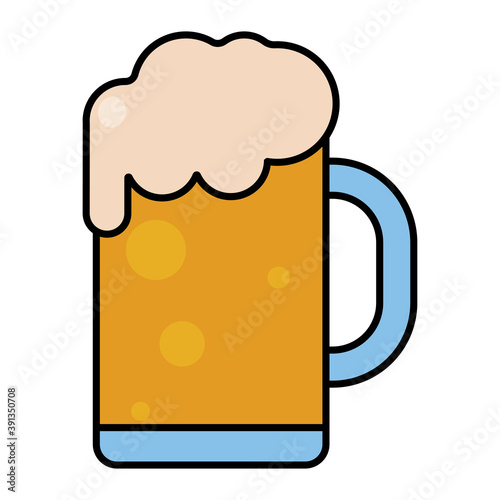 Isolated glass beer icon october fest germany - Vector