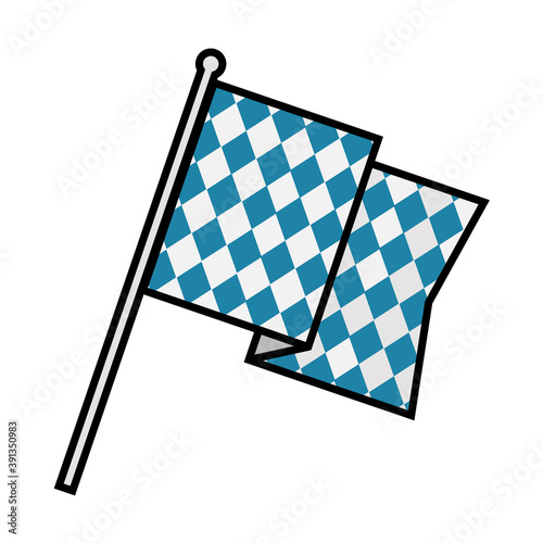Isolated Blue flag october fest germany icon- Vector