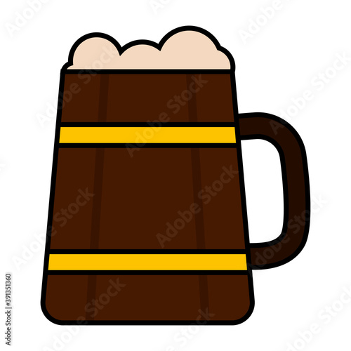 Isolated beer barrel october fest germany icon- Vector