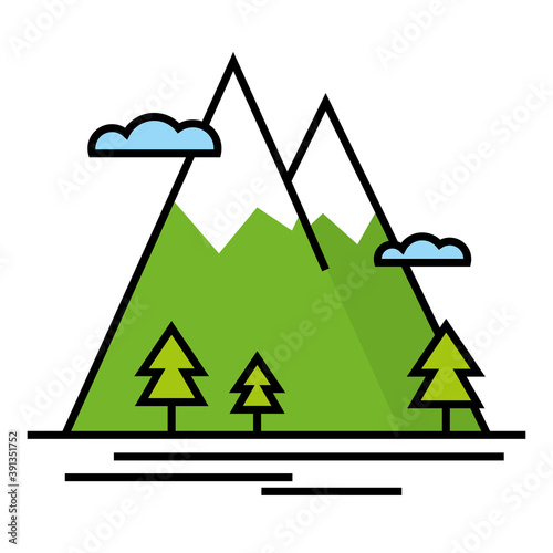 Isolated mountains october fest germany icon- Vector
