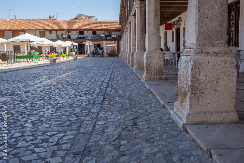 Colmenar de Oreja Main Square, Madrid, Spain. 17th Century magnificent examples of Castilian arcaded squares