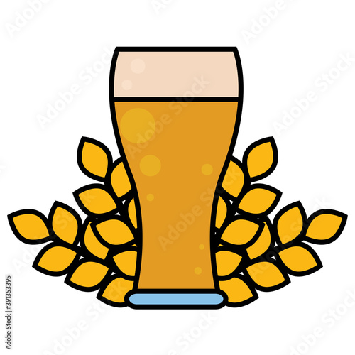 Isolated beer glass october fest germany icon- Vector