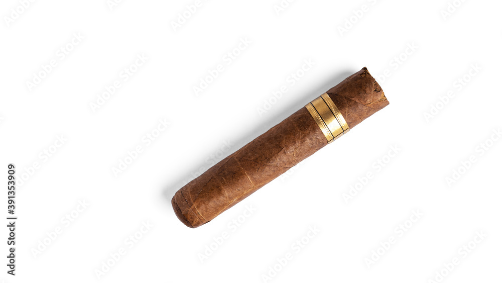 Cigar on white background. . High quality photo