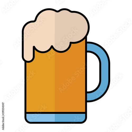 Isolated glass beer icon october fest germany - Vector