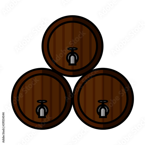 Isolated Barrels beer october fest germany icon- Vector
