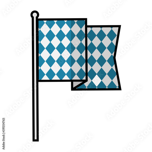 Isolated Blue flag october fest germany icon- Vector