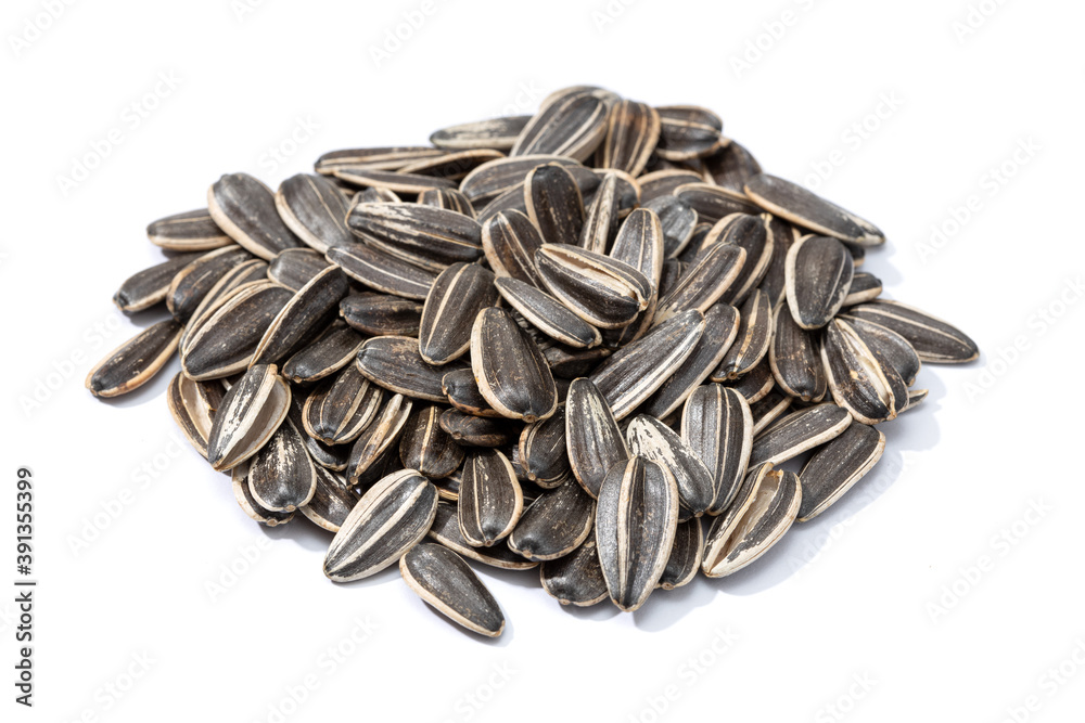 Sunflower Seeds isolated on White Background Sunflower Seeds isolated on White Background