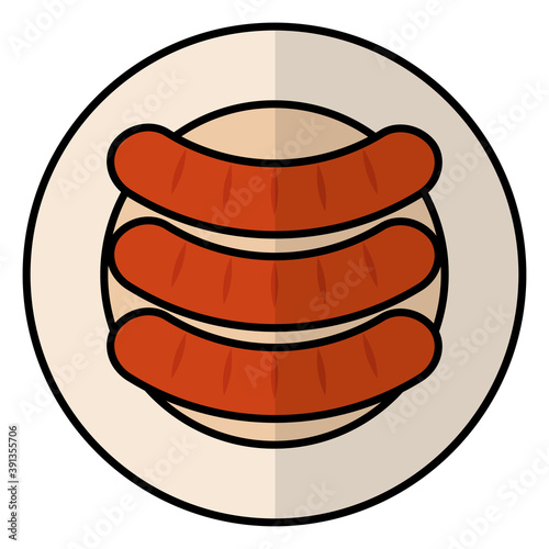 Isolated sausages october fest germany icon- Vector