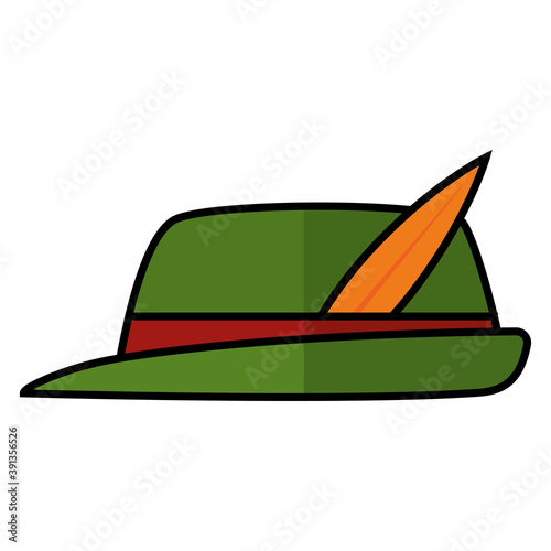Isolated hat beer october fest germany icon- Vector