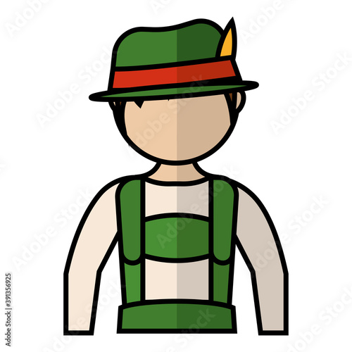 Isolated man typical october fest germany icon- Vector