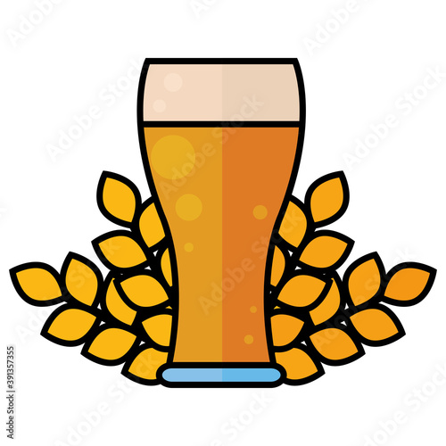 Isolated glass beer icon october fest germany - Vector