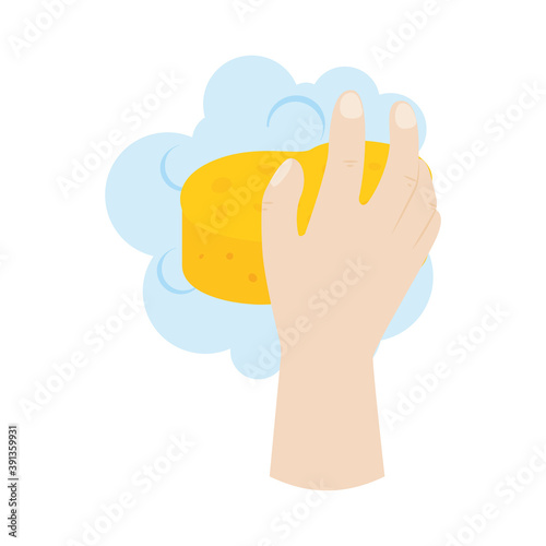 Isolated wash activity home with hands icon- Vector