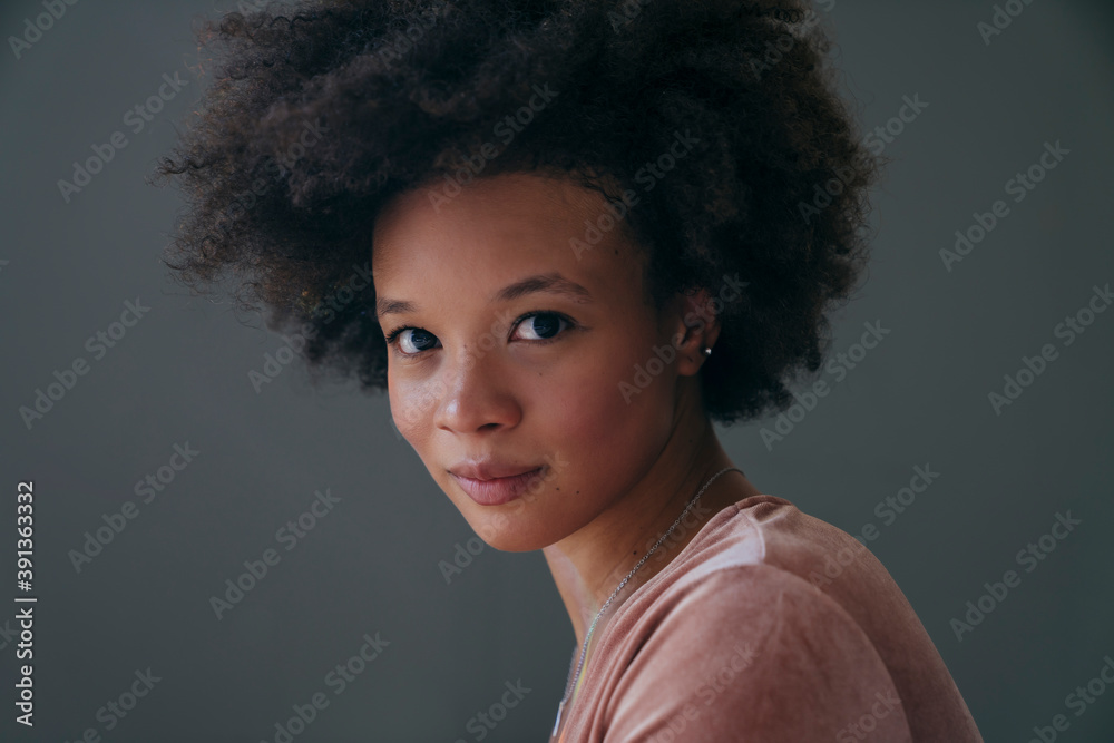 Portrait of confident beautiful woman with afro Portrait of confident beautiful woman with afro
