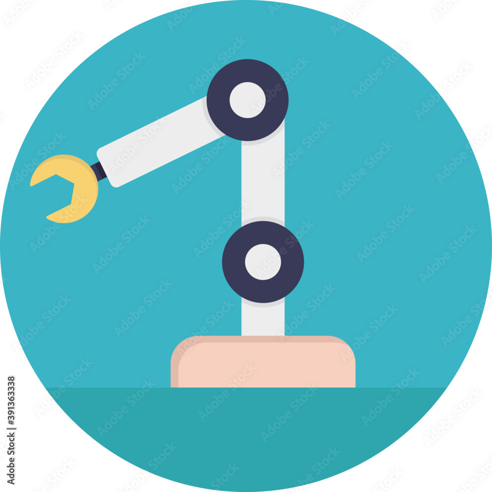 A robotic hand. flat icon of industrial robot
A robotic hand. flat icon of industrial robot
