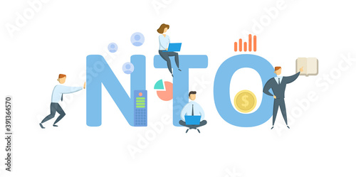 NTO, Notice to Owner. Concept with keywords, people and icons. Flat vector illustration. Isolated on white background. photo