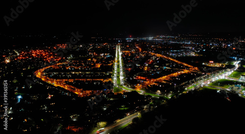 Looking at Parkway in Bridgwater somerset at night. photo