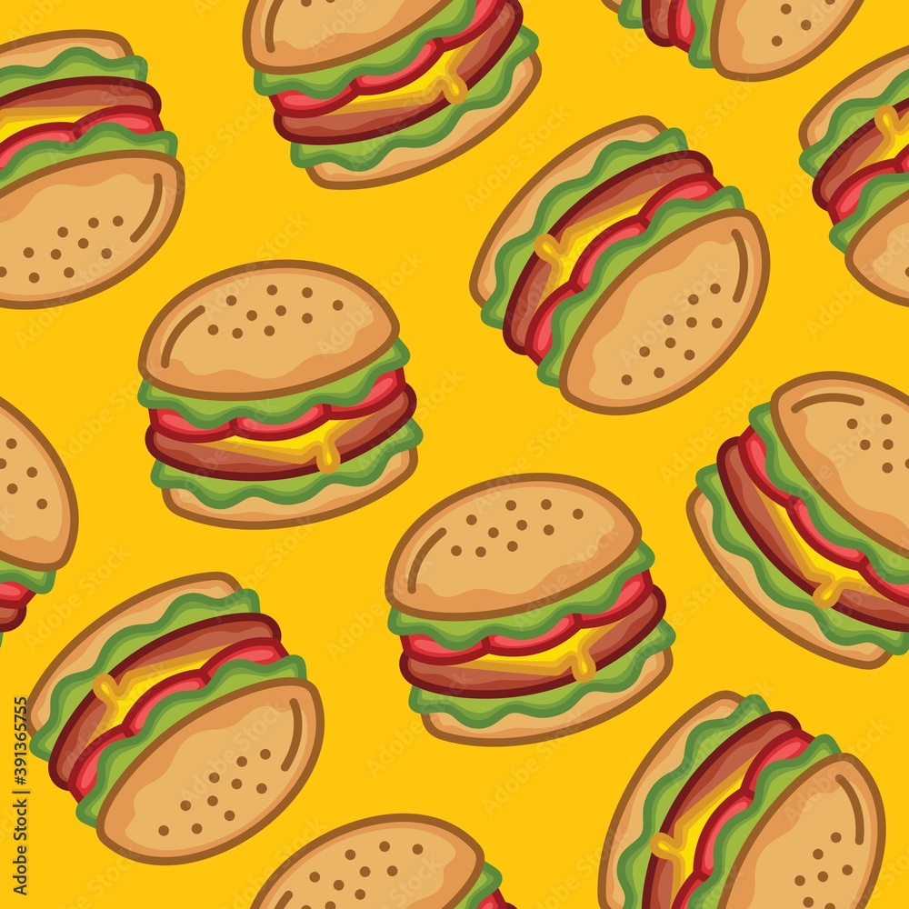 illustration of seamless burger pattern cheese illustration of seamless burger pattern cheese