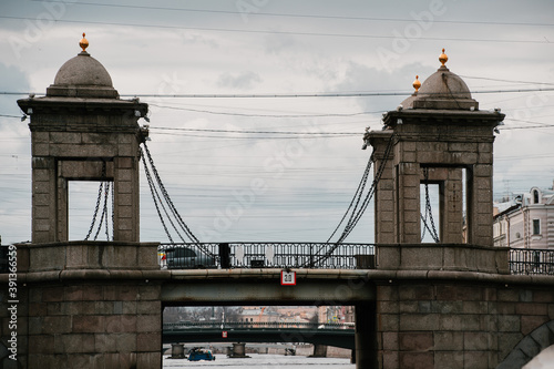 Lomonosov Bridge across the Fontanka River in Saint Petersburg photo