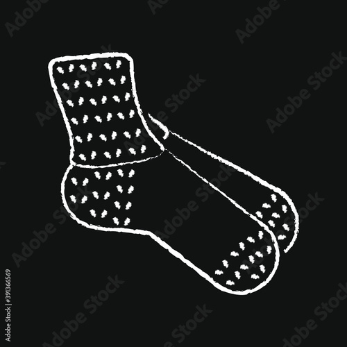chalk icon, Hygge, knitted warm socks
